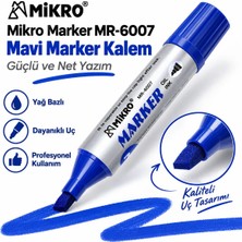 Mikro Yağ Bazlı Marker Kalem Kesik Uç Mavi