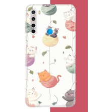 Aksesuarist Redmi Note 8 Uyumlu Yumaktaki Kediler Baskılı Silikon Kılıf
