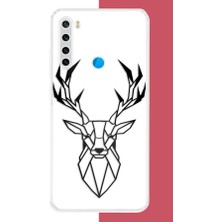 Aksesuarist Redmi Note 8 Uyumlu Üçgen Geyik Baskılı Silikon Kılıf