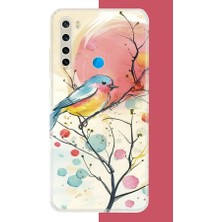 Aksesuarist Redmi Note 8 Uyumlu Renkli Kuş Baskılı Silikon Kılıf