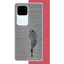 Aksesuarist Vivo V30 Uyumlu Abstract Zebra Baskılı Silikon Kılıf