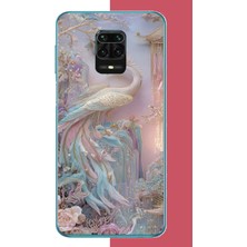 Aksesuarist Redmi Note 9 Pro-9s Uyumlu Kristal Kuğu Baskılı Silikon Kılıf
