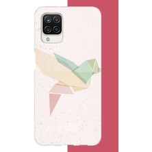 Aksesuarist Samsung Galaxy A12-M12 Uyumlu Origami Kuş Baskılı Silikon Kılıf