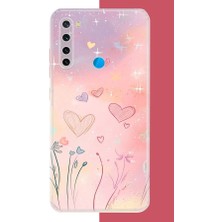 Aksesuarist Redmi Note 8 Uyumlu Renkli Kalp Baskılı Silikon Kılıf