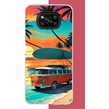 Aksesuarist Poco X3-X3 Pro-Nfc Uyumlu 70'ler Surf Baskılı Silikon Kılıf