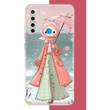 Aksesuarist Redmi Note 8 Uyumlu Pembe Şemsiyeli Kız Baskılı Silikon Kılıf