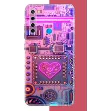 Aksesuarist Redmi Note 8 Uyumlu Cyberpunk Neon Baskılı Silikon Kılıf