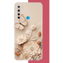 Aksesuarist Redmi Note 8 Uyumlu Duvardaki Kelebek Baskılı Silikon Kılıf