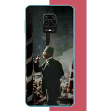 Aksesuarist Redmi Note 9 Pro-9s Uyumlu Halka Seslenen Atatürk Baskılı Silikon Kılıf