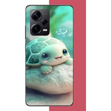Aksesuarist Redmi Note 12 Pro Plus Uyumlu Sevimli Kaplumbağa Baskılı Silikon Kılıf