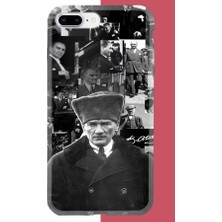Aksesuarist iPhone 7 Plus-8 Plus Uyumlu Atatürk Kolaj 2.jpeg Baskılı Silikon Kılıf