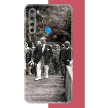 Aksesuarist Redmi Note 8 Uyumlu Atatürk Yürüyüşte Baskılı Silikon Kılıf