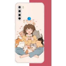 Aksesuarist Redmi Note 8 Uyumlu Kawaii Yavru Kediler Baskılı Silikon Kılıf