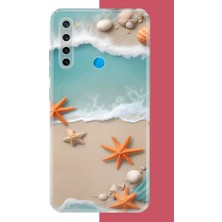 Aksesuarist Redmi Note 8 Uyumlu Turuncu Deniz Yıldızı Baskılı Silikon Kılıf