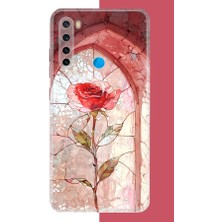 Aksesuarist Redmi Note 8 Uyumlu Pencereki Gül Baskılı Silikon Kılıf