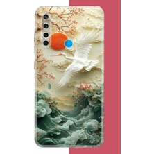 Aksesuarist Redmi Note 8 Uyumlu Uçan Leylek Baskılı Silikon Kılıf
