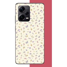 Aksesuarist Redmi Note 12 Pro Plus Uyumlu Sarı Lila Çiçek Baskılı Silikon Kılıf