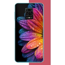 Aksesuarist Redmi Note 9 Pro-9s Uyumlu Gökkuşağı Papatyası Baskılı Silikon Kılıf