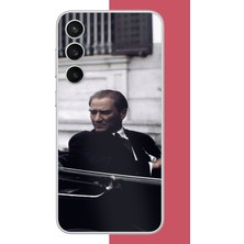Aksesuarist Samsung Galaxy S23 Fe Uyumlu Atatürk Makam Arabasında Baskılı Silikon Kılıf