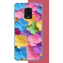 Aksesuarist Redmi Note 9 Pro-9s Uyumlu Renkli Çiçek Bahçesi Baskılı Silikon Kılıf