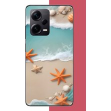 Aksesuarist Redmi Note 12 Pro Plus Uyumlu Turuncu Deniz Yıldızı Baskılı Silikon Kılıf