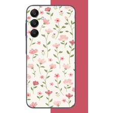 Aksesuarist Samsung Galaxy A25 Uyumlu Pembe Çiçekli Pattern1 Baskılı Silikon Kılıf