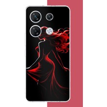Aksesuarist Infinix Gt 20 Pro Uyumlu Kırmızı Elbiseli Kadın Baskılı Silikon Kılıf
