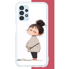 Aksesuarist Samsung Galaxy A13 Uyumlu Kawaii Sinirli Kız Baskılı Silikon Kılıf