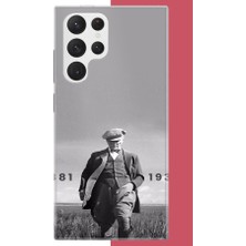 Aksesuarist Samsung Galaxy S22 Ultra Uyumlu Atatürk 1881 1938 Baskılı Silikon Kılıf