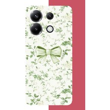 Aksesuarist Poco X6 Pro Uyumlu Yeşil Fiyonk Pattern Baskılı Silikon Kılıf