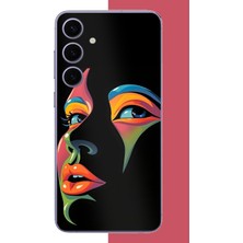 Aksesuarist Samsung Galaxy S24 Plus Uyumlu Renkli Yüzler Baskılı Silikon Kılıf