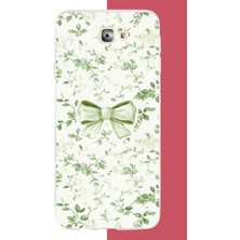 Aksesuarist Samsung Galaxy J7 Prime Uyumlu Yeşil Fiyonk Pattern Baskılı Silikon Kılıf