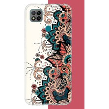 Aksesuarist Redmi 9c / 10A Uyumlu Etnik Çiçek Deseni Baskılı Silikon Kılıf