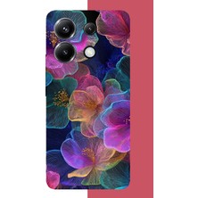 Aksesuarist Poco X6 Pro Uyumlu Neon Çiçekler Baskılı Silikon Kılıf