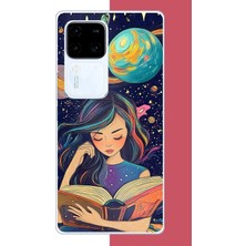 Aksesuarist Vivo V30 Uyumlu Gezegenler Arasında Kitap Baskılı Silikon Kılıf