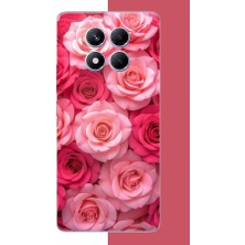 Aksesuarist Redmi Note 14 Pro Plus Uyumlu Pembe Gül Bahçesi Baskılı Silikon Kılıf