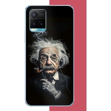 Aksesuarist Vivo Y21S Uyumlu Einstein Baskılı Silikon Kılıf