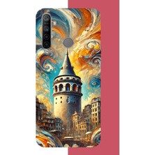 Aksesuarist Realme 5i - 6i - C3 Uyumlu Galata Baskılı Silikon Kılıf