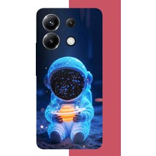 Aksesuarist Poco X6 Pro Uyumlu Yıldızlı Astronot Baskılı Silikon Kılıf