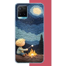 Aksesuarist Vivo Y21S Uyumlu Küçük Prens Baskılı Silikon Kılıf