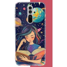 Aksesuarist Redmi Note 8 Pro Uyumlu Gezegenler Arasında Kitap Baskılı Silikon Kılıf