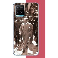 Aksesuarist Vivo Y21S Uyumlu Atatürk Halkın Arasında Baskılı Silikon Kılıf