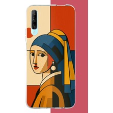 Aksesuarist Huawei P Smart Pro Uyumlu Inci Küpeli Kızın Modern Yorumu Baskılı Silikon Kılıf
