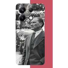 Aksesuarist Poco X6 Pro Uyumlu Atatürk Kolaj.jpeg Baskılı Silikon Kılıf