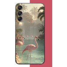 Aksesuarist Samsung Galaxy A24 Uyumlu Akarsudaki Flamingo Baskılı Silikon Kılıf