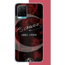 Aksesuarist Vivo Y21S Uyumlu Atatürk Imza Baskılı Silikon Kılıf