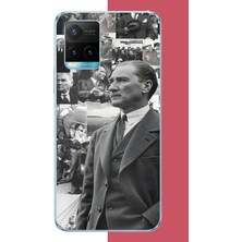 Aksesuarist Vivo Y21S Uyumlu Atatürk Kolaj.jpeg Baskılı Silikon Kılıf