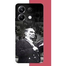 Aksesuarist Poco X6 Pro Uyumlu Şapka ile Selamlayan Atatürk Baskılı Silikon Kılıf