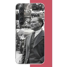 Aksesuarist Mi Note 10 Lite Uyumlu Atatürk Kolaj.jpeg Baskılı Silikon Kılıf