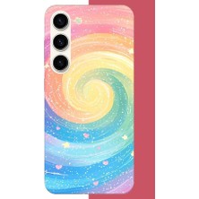 Aksesuarist Samsung Galaxy S23 Uyumlu Gökkuşağı Girdap Baskılı Silikon Kılıf